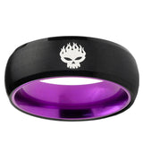 Offspring Dome Black And Purple Tungsten Carbide Men's Wedding Band