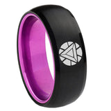 8mm Iron Man Art Reactor Dome Black Purple Wedding Ring For Man