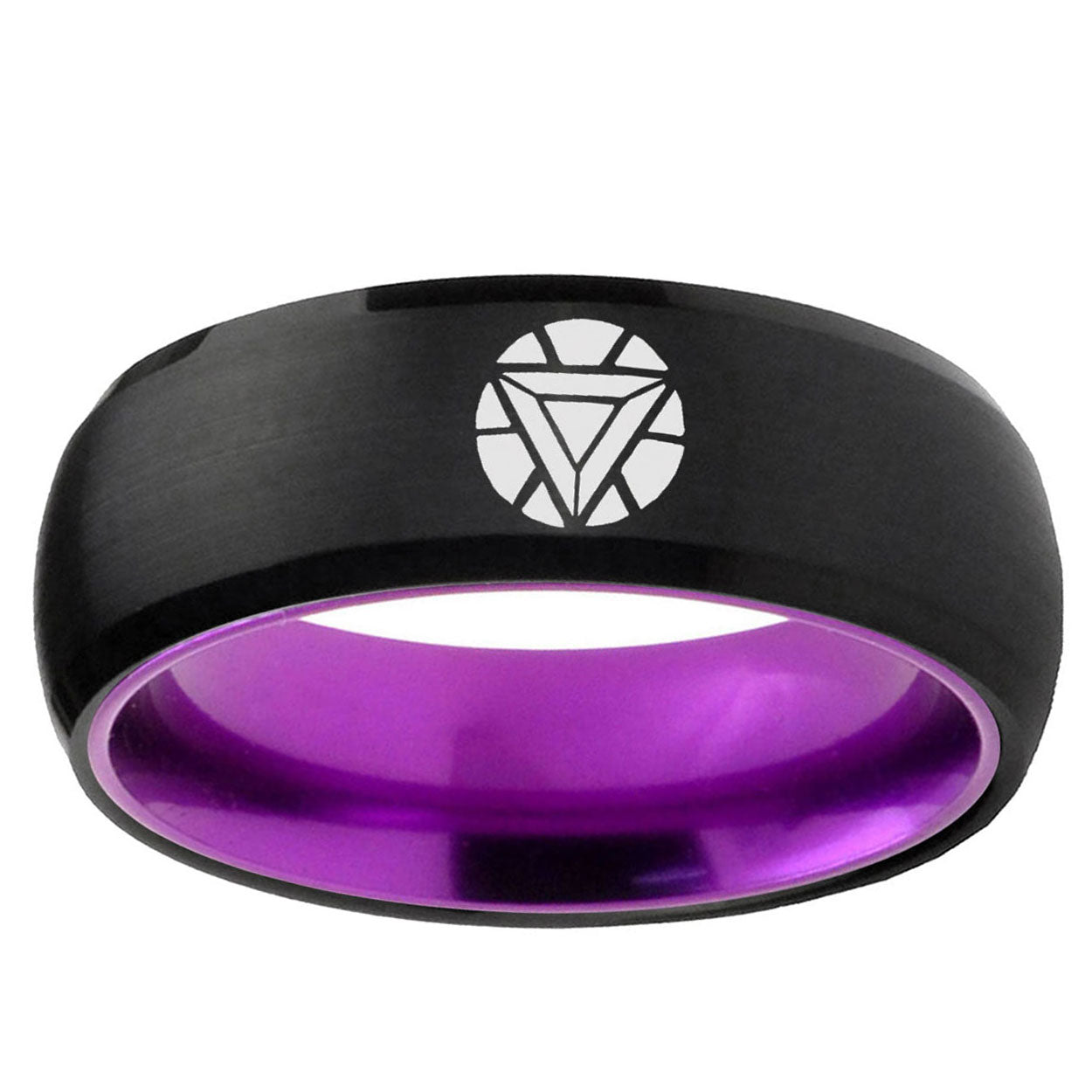 Iron Man Art Reactor Dome Black Purple Wedding Ring For Man