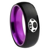 8mm Mario Mushroom Dome Black And Purple Tungsten Carbide Men's Bands Ring