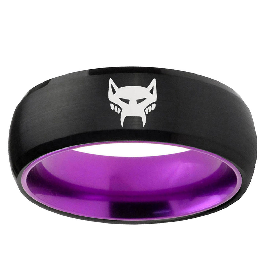 Maximal Dome Black And Purple Tungsten Mens Engagement Ring