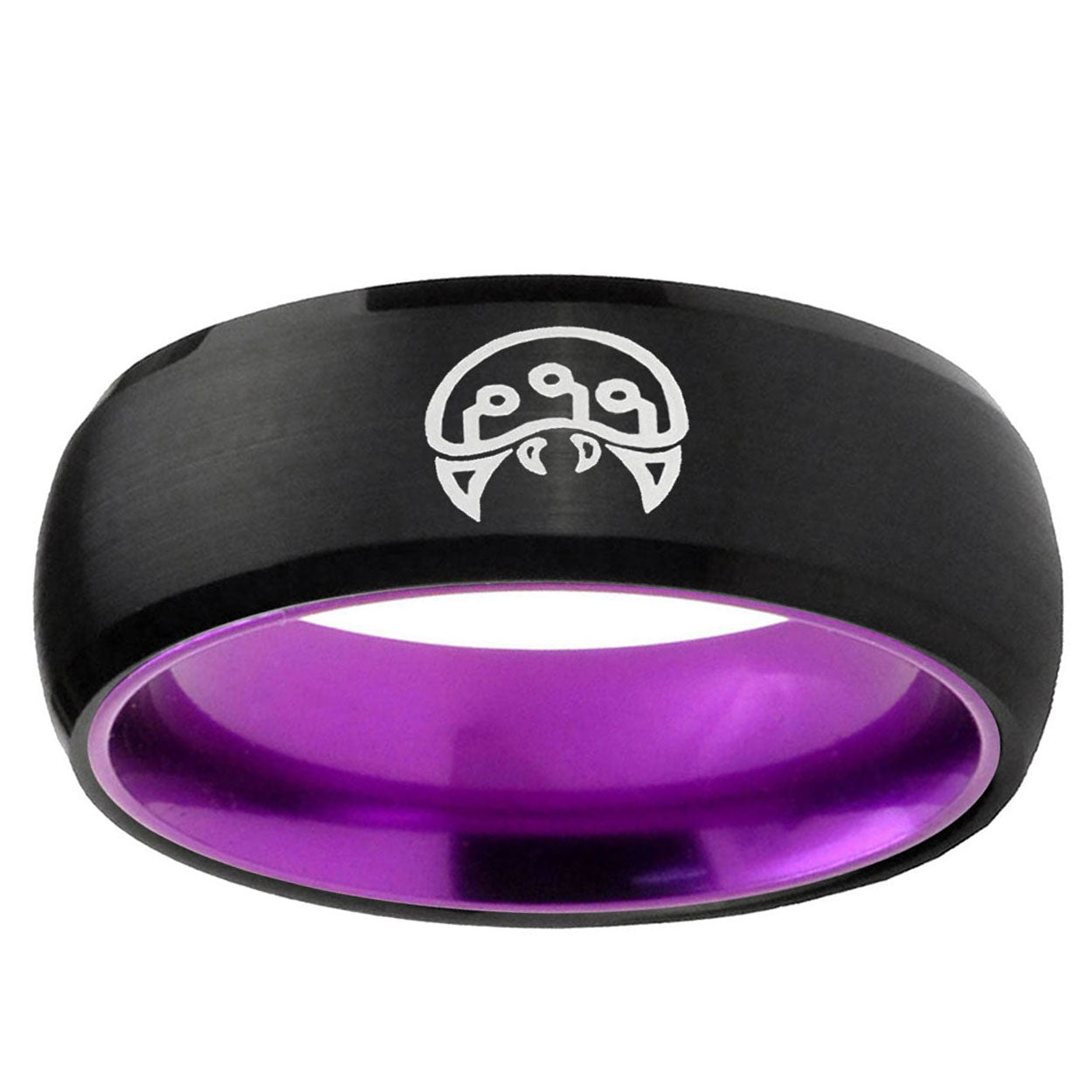 Metroid Dome Black And Purple Tungsten Mens Engagement Ring