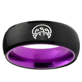Metroid Dome Black And Purple Tungsten Carbide Men's Engagement Ring