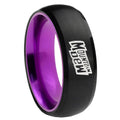 8mm Mountain Dew Dome Black Purple Tungsten Mens Promise Ring