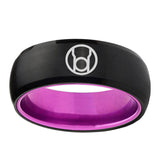 8mm Red Lantern Dome Black Purple Tungsten Carbide Ring