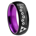8mm Ocarina Songs Zelda Dome Black Purple Wedding Ring For Man