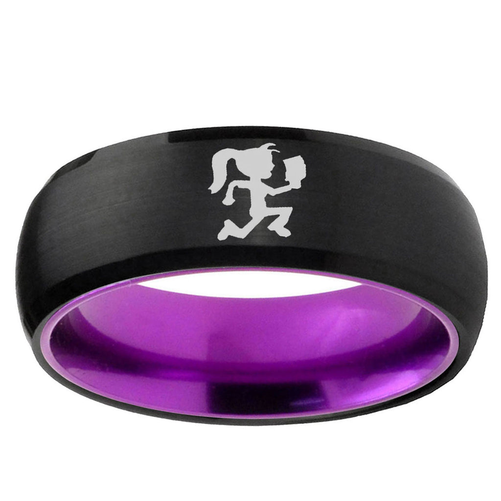 Hatchet Woman Dome Black And Purple Tungsten Promised Ring