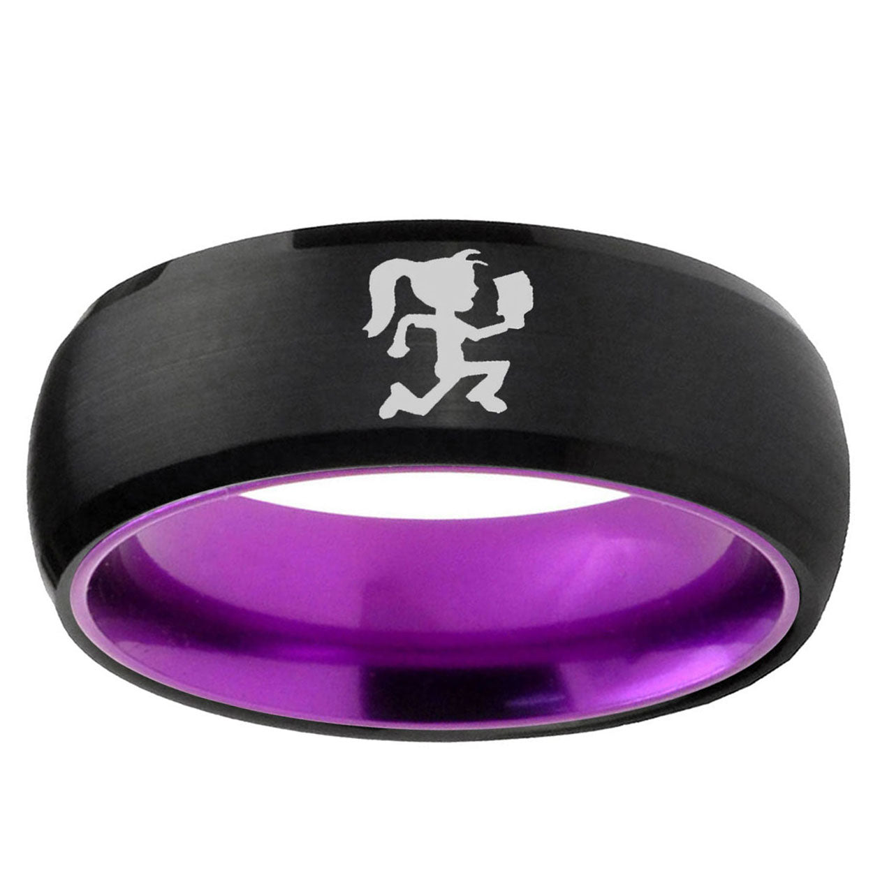 Hatchet Woman Dome Black And Purple Tungsten Promised Ring