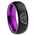 8mm Waylon Jennings Dome Black Purple Durable Wedding Bands