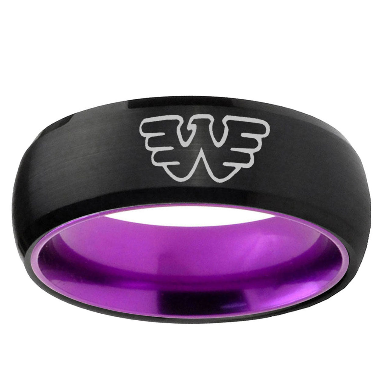 Waylon Jennings Dome Black Purple Durable Wedding Bands