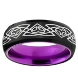 Celtic Braided Dome Black And Purple Tungsten Carbide Men's Wedding Ring