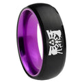 8mm Zelda Link Dome Black Purple Wedding Ring For Man