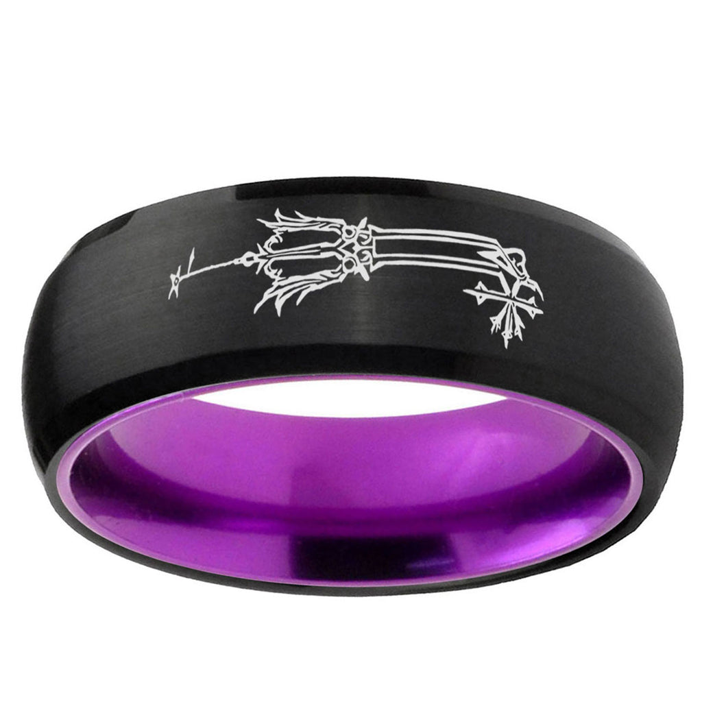 Geekery Oathkeeper Kingdom Hearts Dome Black Purple Wedding Ring For Man