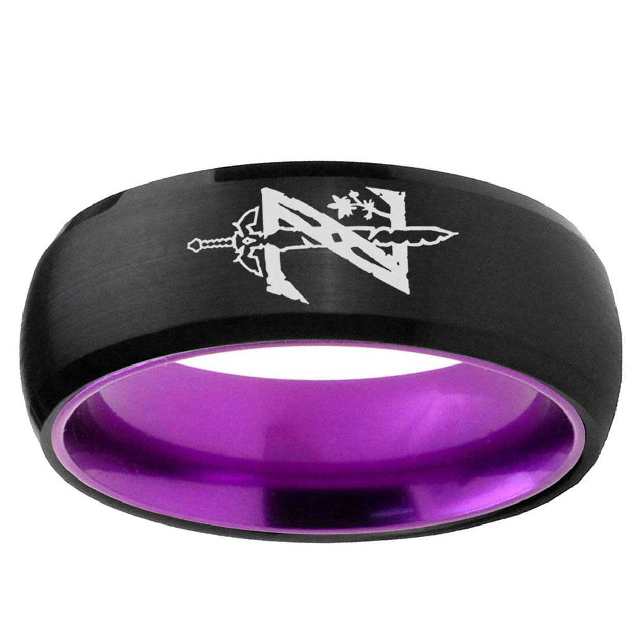 Zelda Breath Of The Wild Dome Black Purple Wedding Ring For Man