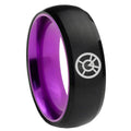 8mm Orange lantern Dome Black Purple Wedding Ring For Man
