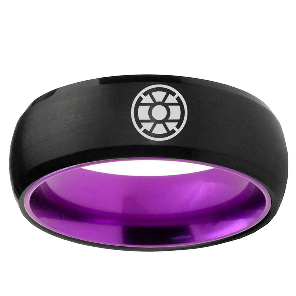 Gold Lantern Dome Black Purple Wedding Ring For Man