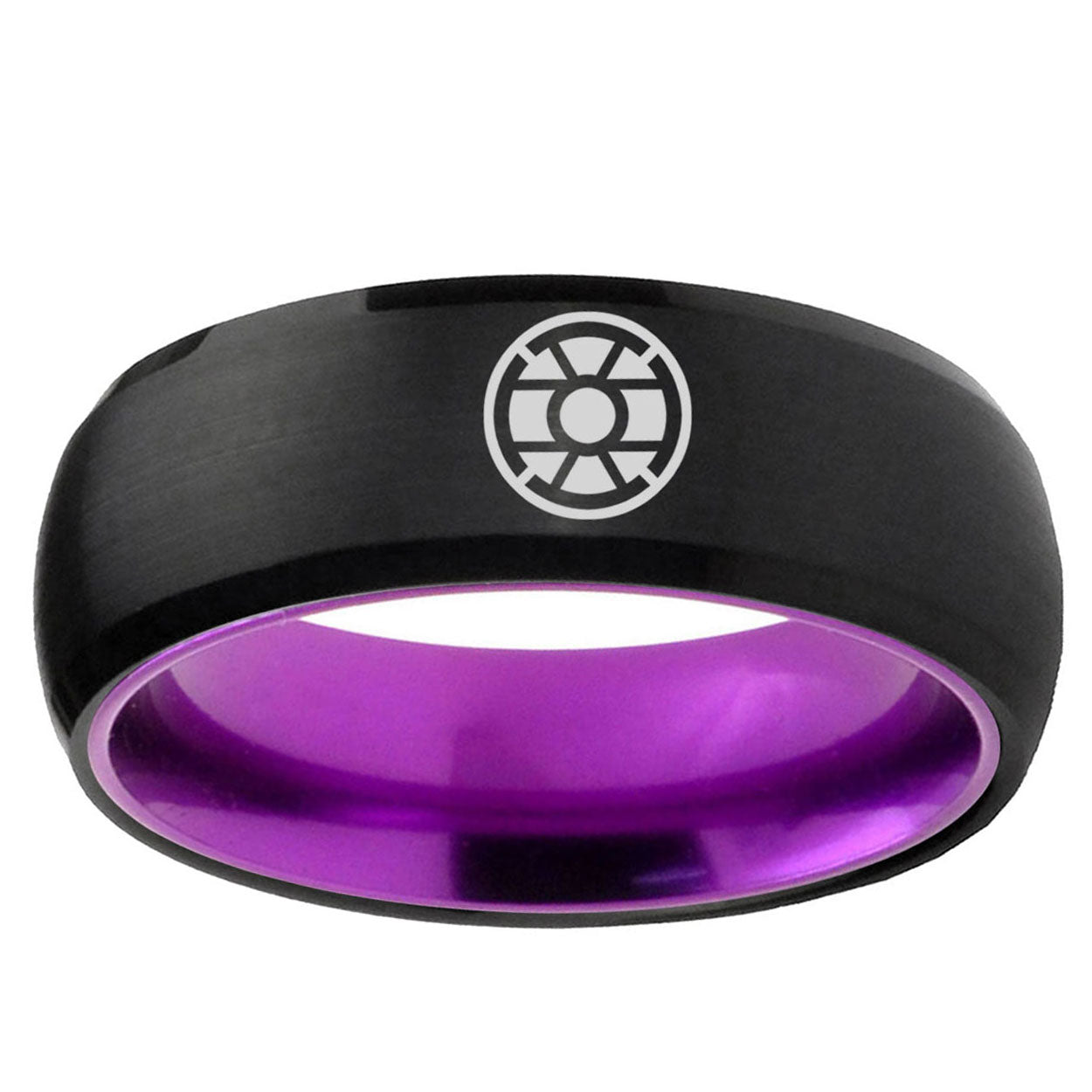 Gold Lantern Dome Black Purple Wedding Ring For Man