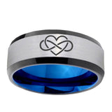8mm-Infinity-Love-Beveled-Tungsten-Carbide-Silver-Blue-Mens-Promise-Ring