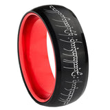 8mm Lord Of The Rings Dome Black Red Comfort Wedding Band