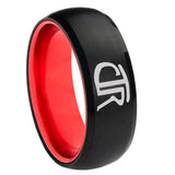 8mm CTR Dome Black Red Male Rings Wedding