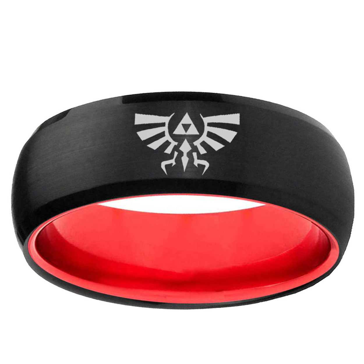 Zelda Skyward Sword Dome Black Red Tungsten Ring