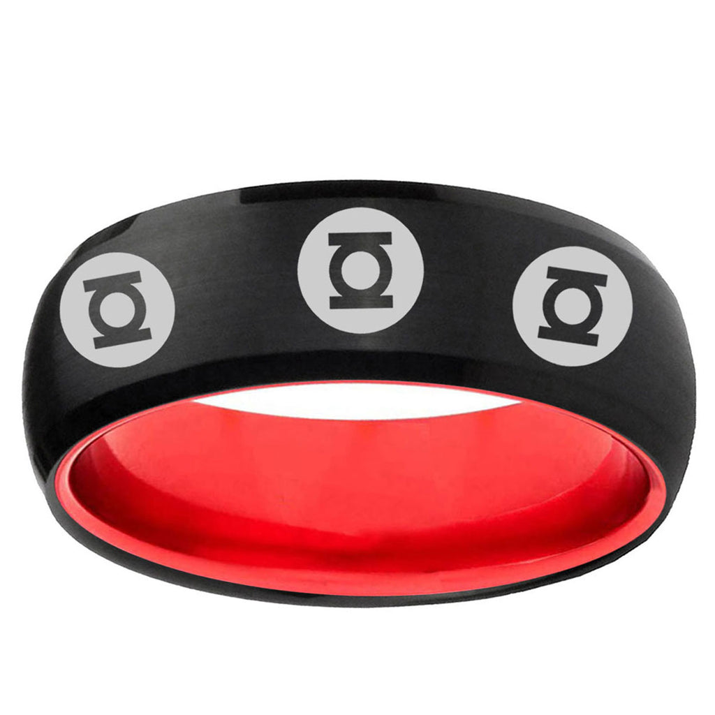 Multiple Green Lantern Dome Black Red Unique Men Ring