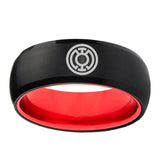 8mm Blue Lantern Dome Black Red Male Rings Wedding