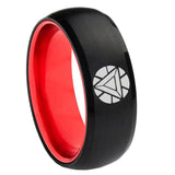 8mm Iron Man Art Reactor Dome Black Red Comfort Wedding Band