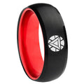 8mm Iron Man Art Reactor Dome Black Red Comfort Wedding Band