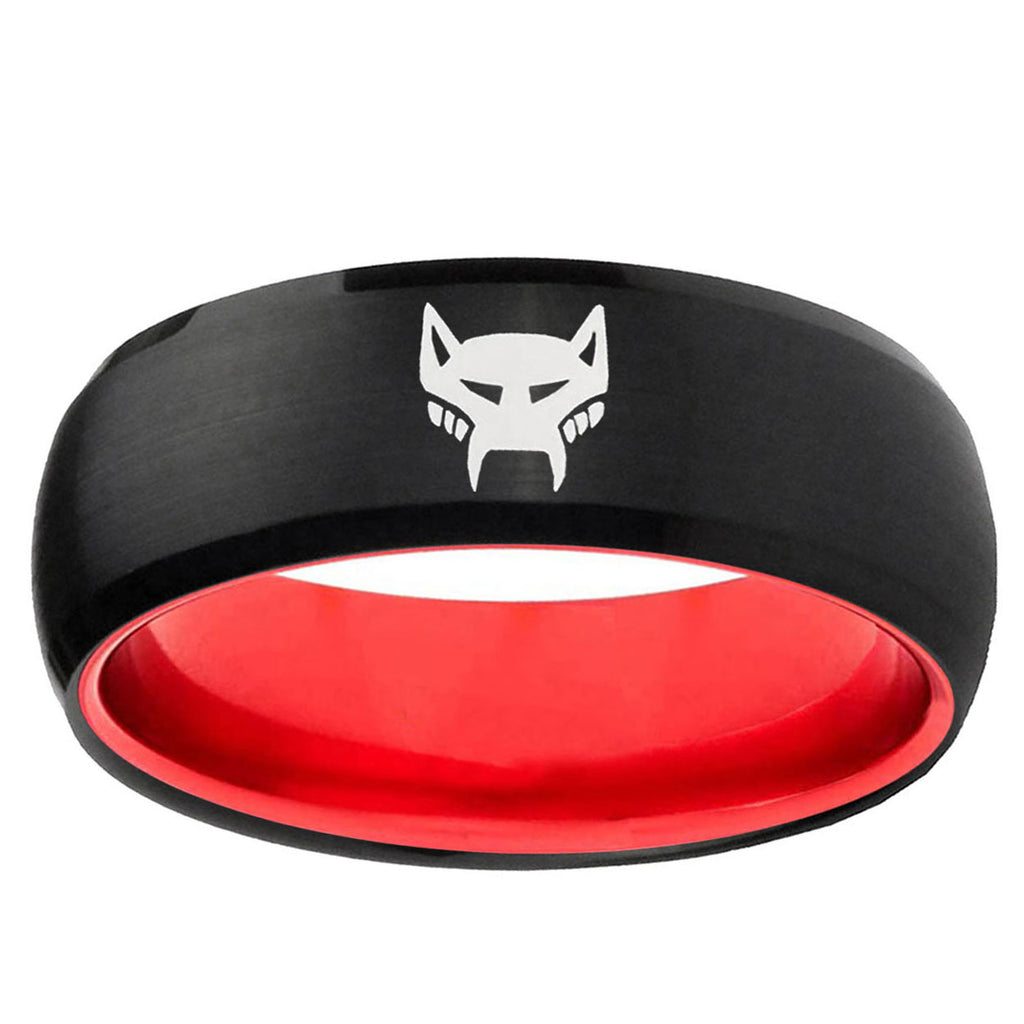 Maximal Dome Black And Red Tungsten Men's Engagement Ring