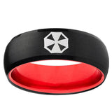 Resident Evil Dome Black And Red Tungsten Carbide Men's Wedding Band