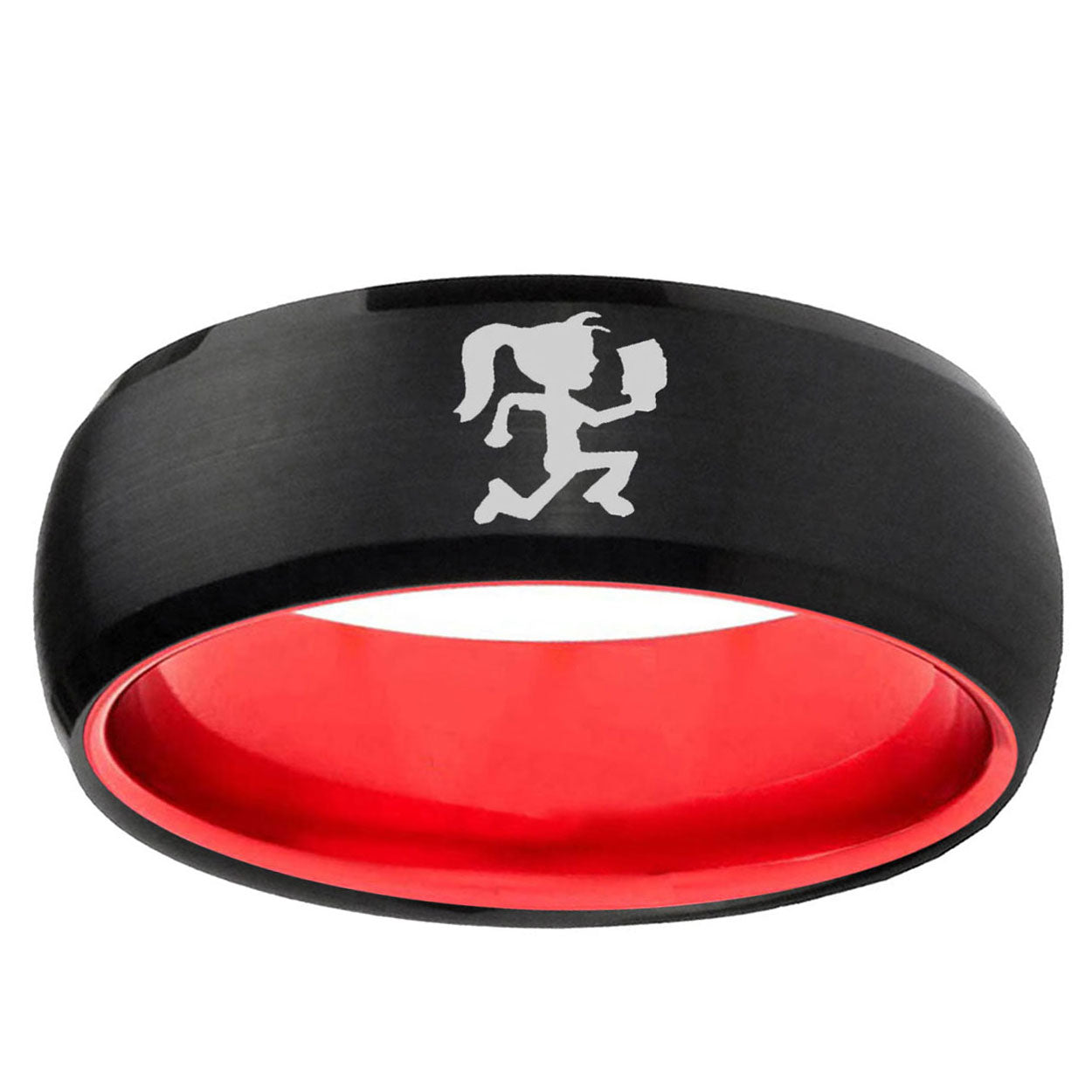 Hatchet Woman Dome Black And Red Tungsten Promised Ring
