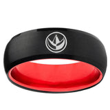 Green Ranger Power Dome Black And Red Tungsten Wedding Ring