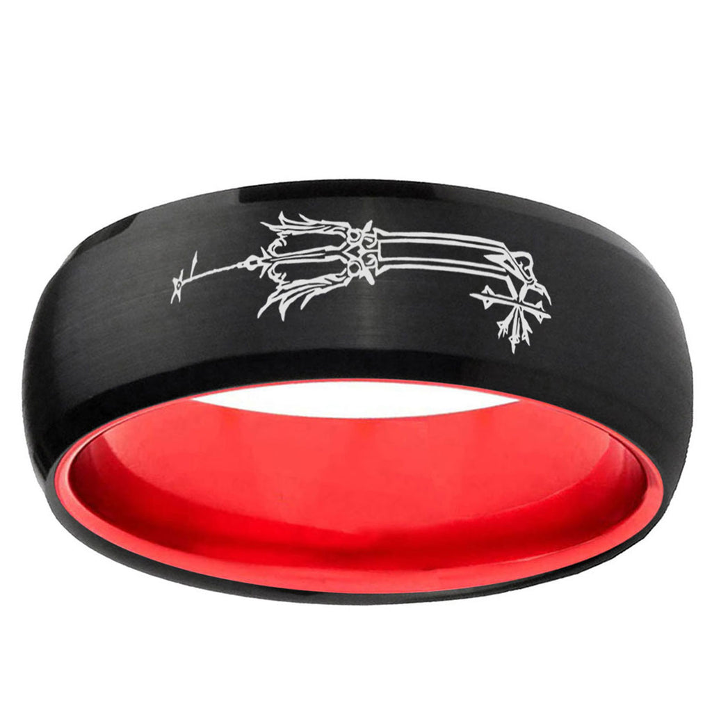 Geekery Oathkeeper Kingdom Hearts Dome Black Red Comfort Wedding Band
