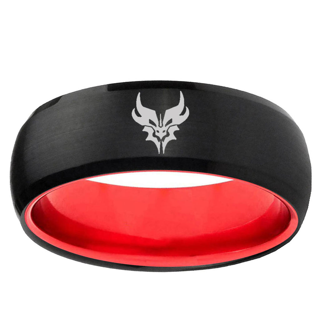 Transformers Shatterback Dome Black Red Comfort Wedding Band