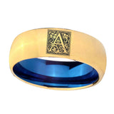 8mm-Dome-Gold-and-Blue-Tungsten-Floral-Initial-Letter-A,-Monogram-Engraved-Ring