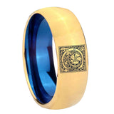 8mm-Dome-Gold-and-Blue-Tungsten-Floral-Initial-Letter-C,-Monogram-Engraved-Ring