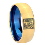 8mm-Dome-Gold-and-Blue-Tungsten-Floral-Initial-Letter-F,-Monogram-Engraved-Ring