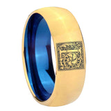 8mm-Dome-Gold-and-Blue-Tungsten-Floral-Initial-Letter-L,-Monogram-Engraved-Ring
