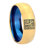 8mm-Dome-Gold-and-Blue-Tungsten-Floral-Initial-Letter-Y,-Monogram-Engraved-Ring