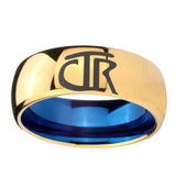 8mm-CTR-Dome-Gold-Blue-Tungsten-Carbide-Wedding-Ring