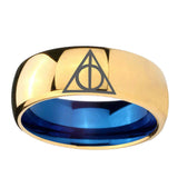 8mm-Deathly-Hallows-Dome-Gold-Blue-Tungsten-Carbide-Wedding-Ring