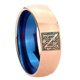 8mm-Dome-Rose-Gold-and-Blue-Tungsten--Memorial-Floral-Initial-Letter-N,-Monogram-Wedding-Band