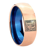 8mm-Dome-Rose-Gold-and-Blue-Tungsten--Memorial-Floral-Initial-Letter-P,-Monogram-Wedding-Band