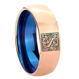 8mm-Dome-Rose-Gold-and-Blue-Tungsten--Memorial-Floral-Initial-Letter-S,-Monogram-Wedding-Band