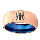 8mm-Spiderman-Dome-Rose-Gold-Blue-Tungsten-Carbide-Wedding-Ring
