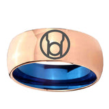 8mm Red Lantern Dome Blue Rose Gold Wedding Ring For Man