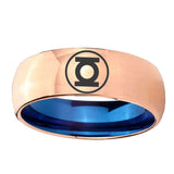 8mm Green Lantern Dome Blue Rose Gold Durable Wedding Bands