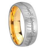 8mm Lord Of The Rings Dome Gold Silver Tungsten Ring