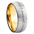 8mm Lord Of The Ring Dome Gold Silver Tungsten Ring